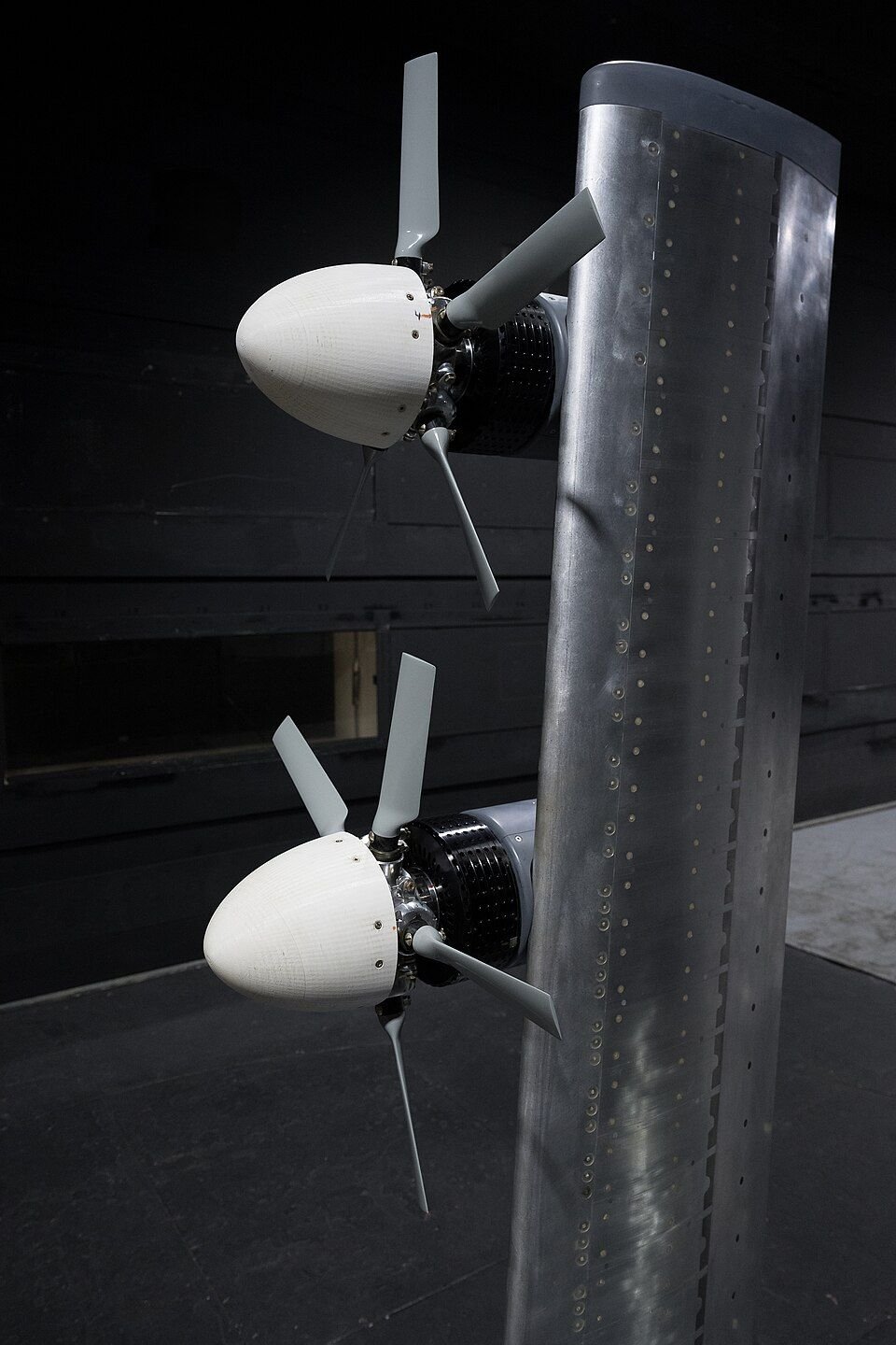 Aircraft wing and propulsion testing in a wind tunnel